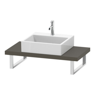 Duravit Console Compact L-Cube 80-200x48 cm, 1 AS, ép. 4,5 cm, gris satiné mat