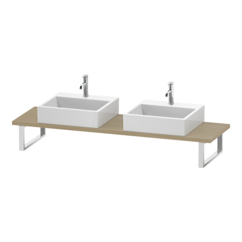 Duravit Console Compact L-Cube 80-200x48 cm, 2 étagères, ép. 3 cm, blanc mat