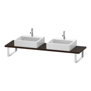 Duravit Console Compact L-Cube 80-200x48 cm, 2 étagères, ép. 3 cm, noyer courbé