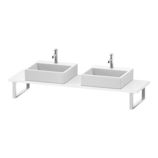 Duravit Console Compact L-Cube 80-200x48 cm, 2 tiroirs, ép. 3 cm, blanc brillant