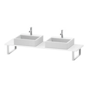 Duravit Console Compact L-Cube 80-200x48 cm, 2 tiroirs, ép. 3 cm, blanc brillant