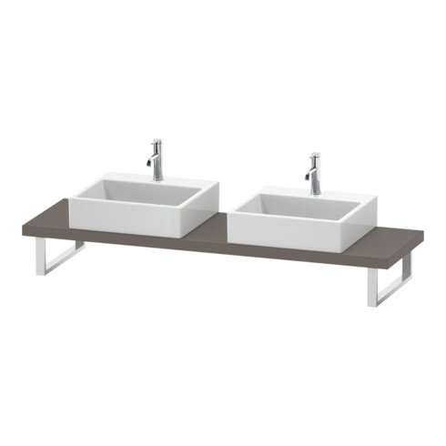 Duravit Console Compact L-Cube 80-200x48 cm, 2 tiroirs, ép. 4,5 cm, blanc mat