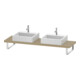 Duravit Console Compact L-Cube 80-200x48 cm, 2 tiroirs, ép. 4,5 cm, chêne moyen-1