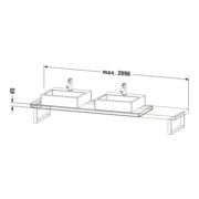Duravit Console Compact L-Cube 80-200x48 cm, 2 tiroirs, ép. 4,5 cm, chêne moyen-4