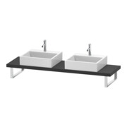 Duravit Console Compact L-Cube 80-200x48 cm, 2 tiroirs, ép. 4,5 cm, graphite mat