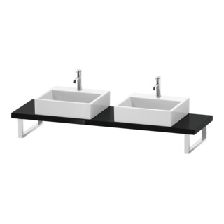 Duravit Console Compact L-Cube 80-200x48 cm, 2 trous, ép. 4,5 cm, blanc brillant
