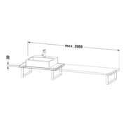 Duravit Console Compact L-Cube 80-200x48cm, 1 AS, ép. 3cm, blanc mat-4