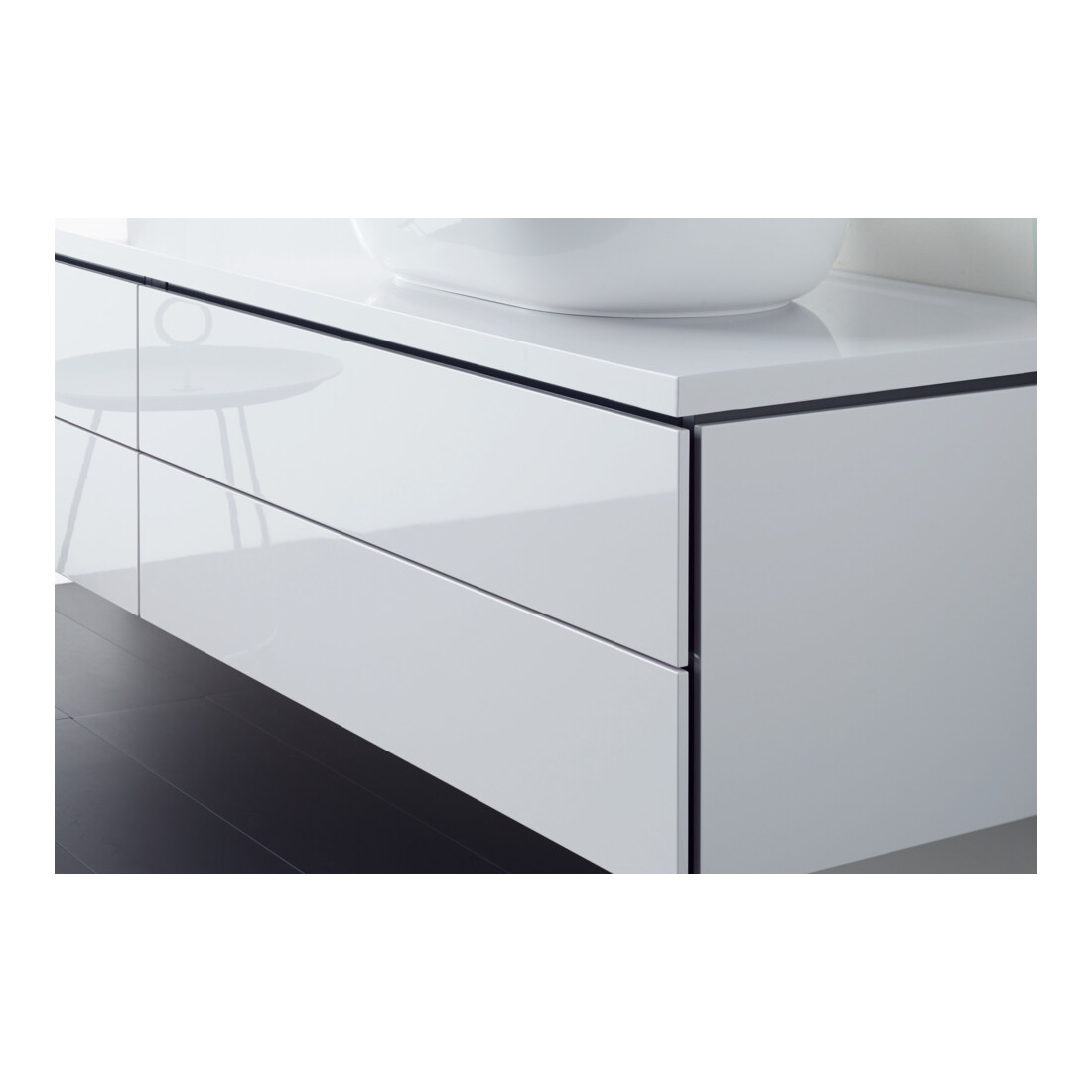 Duravit Console Compact L-Cube 80-200x48cm, 1 AS, ép. 4,5cm, blanc hgl