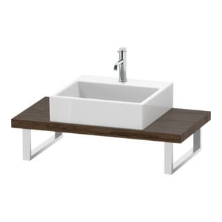 Duravit Console Compact L-Cube 80-200x48cm, 1 AS, Ép. 4,5cm, Noyer foncé
