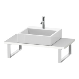 Duravit Console Compact L-Cube 80-200x48cm, 1 découpe, ép. 3cm, blanc mat
