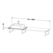 Duravit Console Compact L-Cube 80-200x48cm, 1 découpe, ép. 4,5cm, blanc-4