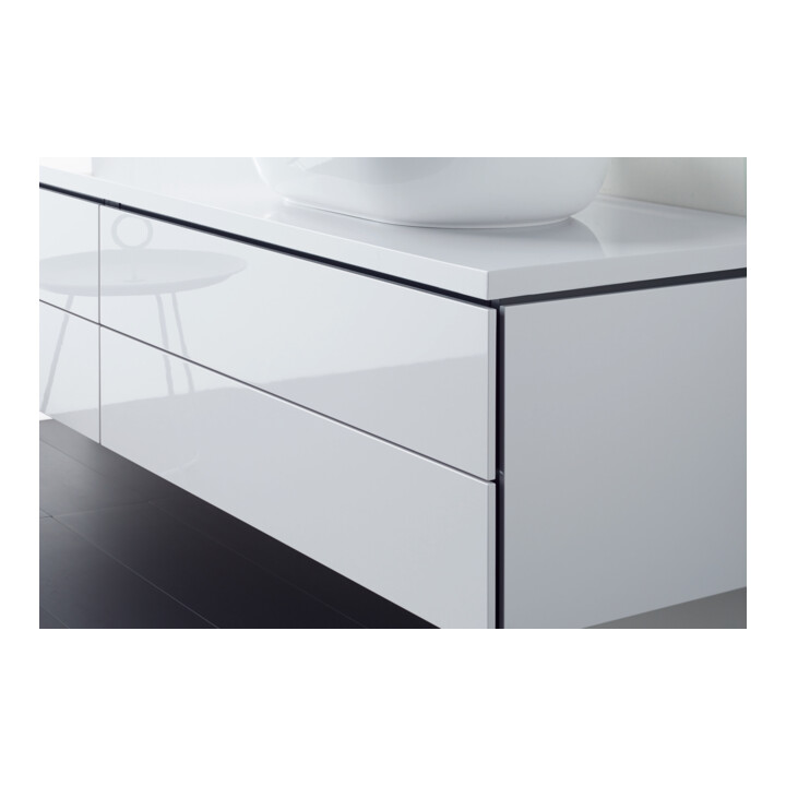 Duravit Console Compact L-Cube 80-200x48cm, 2 A., Ép. 4,5cm, blanc brillant
