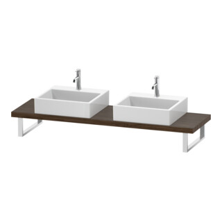 Duravit Console Compact L-Cube 80-200x48cm, 2 A., Pieds 4,5cm, Noyer foncé