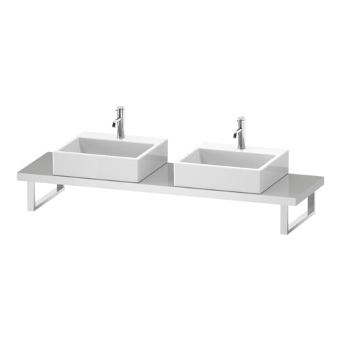 Duravit Console Compact L-Cube 80-200x48cm, 2 A., tôle 4,5cm, E d courb.