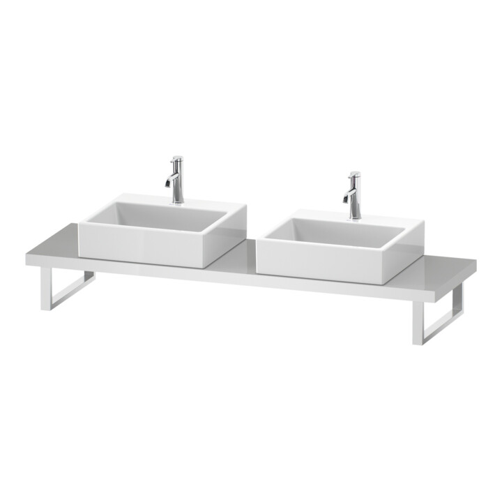 Duravit Console Compact L-Cube 80-200x48cm, 2 A., tôle 4,5cm, E d courb.
