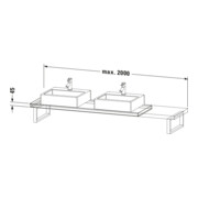 Duravit Console Compact L-Cube 80-200x48cm, 2 A., tôle 4,5cm, E d courb.-4