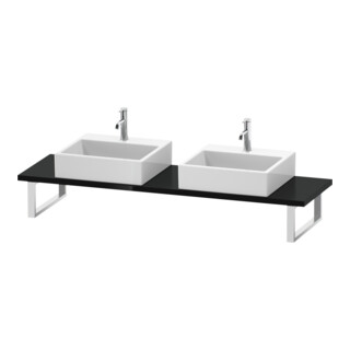Duravit Console Compact L-Cube 80-200x48cm, 2 découpes, ép. 3cm, blanc brillant