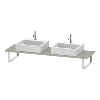 Duravit Console Compact L-Cube 80-200x48cm, 2 découpes, ép. 3cm, taupe mat