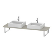 Duravit Console Compact L-Cube 80-200x48cm, 2 découpes, ép. 3cm, taupe mat