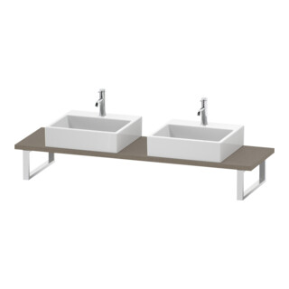 Duravit Console Compact L-Cube 80-200x48cm, 2 découpes, épaisseur 3cm, lin