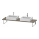 Duravit Console Compact L-Cube 80-200x48cm, 2 découpes, épaisseur 3cm, lin-1