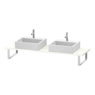 Duravit Console Compact L-Cube 80-200x48cm, 2 tiroirs, ép. 3cm, blanc brillant
