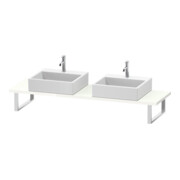 Duravit Console Compact L-Cube 80-200x48cm, 2 tiroirs, ép. 3cm, blanc brillant