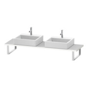 Duravit Console Compact L-Cube 80-200x48cm, 2 tiroirs, ép. 3cm, blanc mat