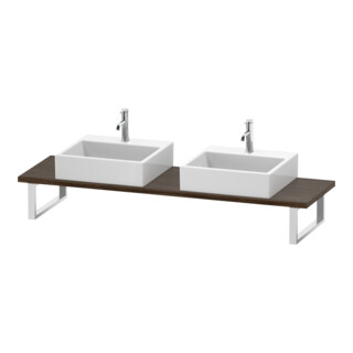 Duravit Console Compact L-Cube 80-200x48cm, 2 tiroirs, ép. 3cm, noyer foncé