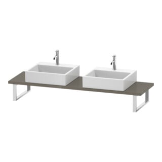 Duravit Console Compact L-Cube 80-200x48cm, 2 tiroirs, ép. 3cm, plan Hgl