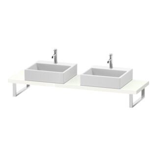 Duravit Console Compact L-Cube 80-200x48cm, 2 tiroirs, ép. 4,5cm, blanc brillant