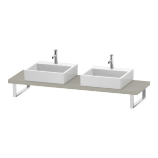 Duravit Console Compact L-Cube 80-200x48cm, 2 tiroirs, ép. 4,5cm, taupe mat