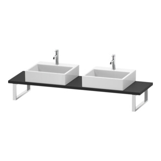 Duravit Console Compact L-Cube 80-200x48cm, 2 tiroirs, épaisseur 3cm, graphite mat