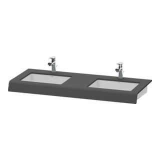 Duravit Console de lavabo DuraStyle 80-200x55x10cm, 2 découpes, graphite mat