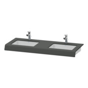 Duravit Console de lavabo DuraStyle 80-200x55x10cm, 2 découpes, graphite mat