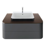 Duravit Console de lavabo Happy D.2 Plus 100x55 cm, 1 découpe, noyer brossé-3