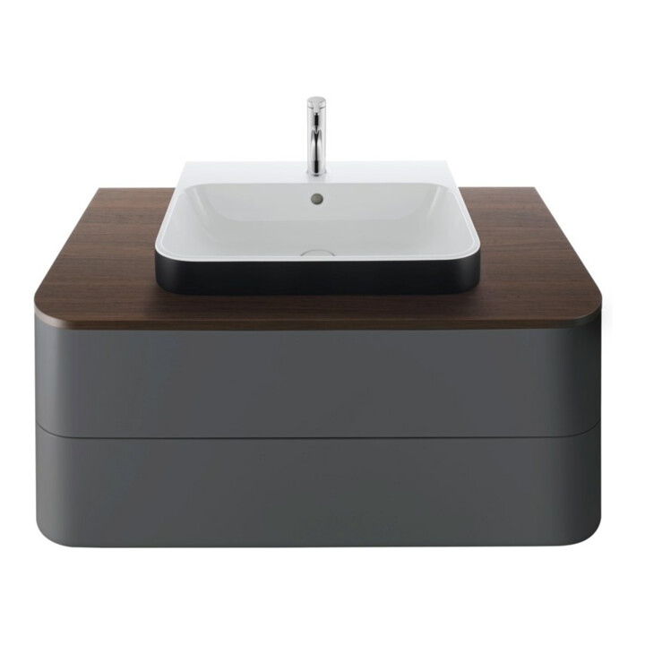 Duravit Console de lavabo Happy D.2 Plus 100x55 cm, 1 découpe, noyer brossé