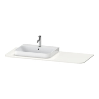 Duravit Console de lavabo Happy D.2 Plus 130x55 cm, 1 découpe, bonde droite, blanc brillant