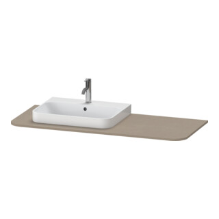 Duravit Console de lavabo Happy D.2 Plus 130x55 cm, 1 découpe, cuvette gauche, lin
