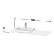 Duravit Console de lavabo Happy D.2 Plus 130x55 cm, 1 découpe, lin-4