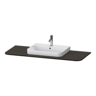 Duravit Console de lavabo Happy D.2 Plus 130x55 cm, 1 trou, avec siphon, noyer satiné