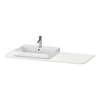 Duravit Console de lavabo Happy D.2 Plus 130x55 cm, 1 trou, B gauche, blanc mat nordique