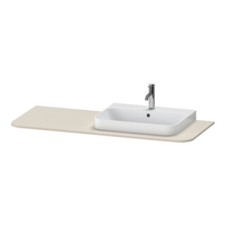 Duravit Console de lavabo Happy D.2 Plus 130x55 cm, 1 trou, robinetterie droite, Tau mat