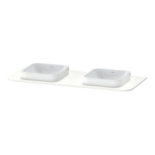 Duravit Console de lavabo Happy D.2 Plus 130x55 cm, 2 découpes, blanc supermat