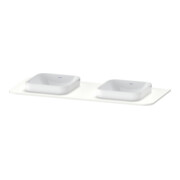Duravit Console de lavabo Happy D.2 Plus 130x55 cm, 2 découpes, blanc supermat