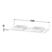 Duravit Console de lavabo Happy D.2 Plus 130x55 cm, 2 découpes, graphite mat-3