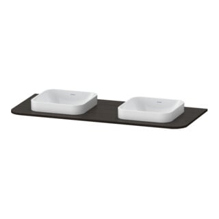 Duravit Console de lavabo Happy D.2 Plus 130x55 cm, 2 découpes, noyer teinté
