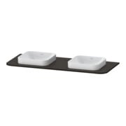 Duravit Console de lavabo Happy D.2 Plus 130x55 cm, 2 découpes, noyer teinté
