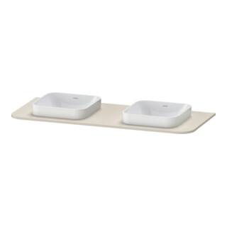 Duravit Console de lavabo Happy D.2 Plus 130x55 cm, 2 découpes, taupe supermat