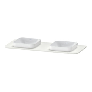 Duravit Console de lavabo Happy D.2 Plus 130x55 cm, 2 trous, blanc nord mat